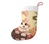 WZYCWB Rosa Cartoon Cat Holiday calzini decorativi 17.7 pollici calzini di stoccaggio