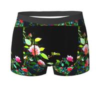 WZYCWB Rose Group - Boxer da uomo (S-XXL), tessuto elastico leggero, traspirante, assorbe il sudore, free stretch, Nero, S