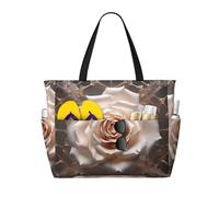 WZYCWB Roses in the Net Borsa da viaggio da spiaggia stampata per nuoto e fitness/shopping al supermercato/vacanze al mare