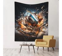 WZYCWB Rugby on Fire stampato decorativo da parete 152,4 x 129,5 cm - adatto per feste in campeggio decorazione della casa