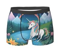 WZYCWB Running Unicorns Boxer da uomo - Boxer comodi e traspiranti, Nero, XL