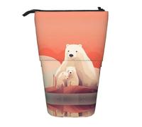WZYCWB Sad Polar Bear - Contenitore retrattile per penne, pennelli da trucco o portamonete con coulisse.