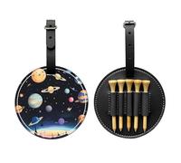 WZYCWB Saturn Jupiter Earth - Borsa portaoggetti per tee da golf con stampa speciale, design portatile con fibbia da appendere, Nero , Taglia unica, Valigia