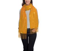 WZYCWB Scialle arancione con stelle stampate, ideale per matrimoni, banchetti e cerimonie