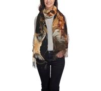 WZYCWB Scialle con nappe stampate con volpe e fiori, ideale per matrimoni, banchetti e cerimonie