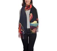 WZYCWB Scialle con stampa di dinosauro dalla bocca grande, scialle con nappa, adatto per matrimoni, banchetti e cerimonie