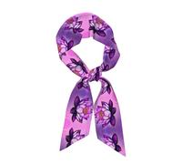 WZYCWB Sciarpa di seta da donna con stampa di loto, alla moda, multiuso, leggera e traspirante.