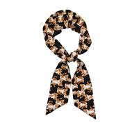 WZYCWB Sciarpa di seta stampata con gattino carino 119,1 x 7,9 cm, scialle leggero, morbido e caldo