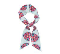 WZYCWB Sciarpa di seta stampata con motivo amore 119 x 7,9 cm, scialle leggero, morbido e caldo