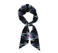 WZYCWB Sciarpa di seta stampata elefante linea singola 127x8 cm, scialle leggero, morbido e caldo