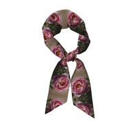 WZYCWB Sciarpa in seta da donna con stampa peonia, accessorio alla moda multiuso, leggero e traspirante.