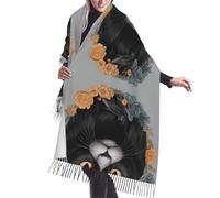 WZYCWB Sciarpa lunga con nappe con motivo a testa di gatto, calda scialle autunnale/invernale, perfetta come regalo di compleanno