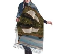 WZYCWB Sciarpa lunga con nappe con motivo "Il vento soffia la pagina", caldo scialle autunno/inverno, perfetto come regalo di compleanno
