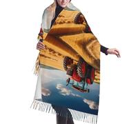 WZYCWB Sciarpa lunga con nappe con motivo trattore rosso, caldo scialle autunno/inverno, perfetto come regalo di compleanno