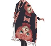 WZYCWB Sciarpa lunga con nappe e orecchie di gatto rosa, caldo scialle autunno/inverno, perfetto come regalo di compleanno