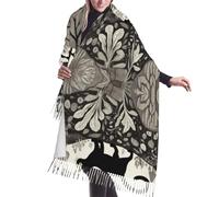 WZYCWB Sciarpa lunga da donna, con gatto nero nella foresta strana, elegante e versatile autunno/inverno, scialle lavorato a maglia morbida, traspirante e calda