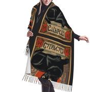 WZYCWB Sciarpa lunga da donna con stampa di gatto nero, elegante e versatile autunno/inverno, scialle lavorato a maglia morbida, traspirante e calda