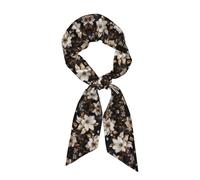 WZYCWB Sciarpa lunga decorativa con gigli dorati, cappuccio leggero e sciarpa unica, dimensioni 119,1 x 7,9 cm, elegante e pratico, nero, taglia unica