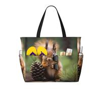 WZYCWB Scoiattolo che tiene una pigna Borsa da viaggio stampata per nuoto e fitness/shopping al supermercato/vacanza al mare
