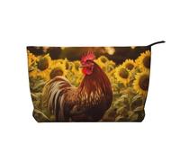 WZYCWB Scribbling Eagle - Borsa da toilette con motivo aquila, essenziale per organizzare cosmetici e prodotti per la cura della pelle., Gallo e Girasoli, Taglia unica