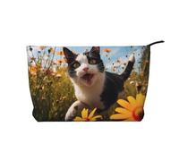 WZYCWB Scribbling Eagle - Borsa da toilette con motivo aquila, essenziale per organizzare cosmetici e prodotti per la cura della pelle., Gatto che corre, Taglia unica