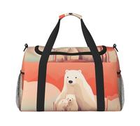 WZYCWB Scribbling Eagle Borsa da viaggio portatile borsa da weekend borsa fitness yoga borsa adatta per fitness e altri scenari, Orso polare triste, Taglia unica