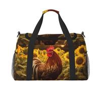 WZYCWB Scribbling Eagle Borsa da viaggio portatile borsa da weekend borsa fitness yoga borsa adatta per fitness e altri scenari, Gallo e Girasoli, Taglia unica