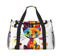 WZYCWB Scribbling Eagle Borsa da viaggio portatile borsa da weekend borsa fitness yoga borsa adatta per fitness e altri scenari, Gatto triste, Taglia unica
