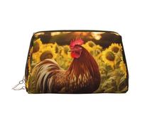 WZYCWB Scribbling Eagle - Trousse da donna in pelle stampata, elegante e morbida, resistente, Gallo e Girasoli, Taglia unica