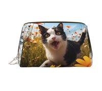 WZYCWB Scribbling Eagle - Trousse da donna in pelle stampata, elegante e morbida, resistente, Gatto che corre, Taglia unica