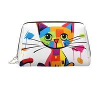 WZYCWB Scribbling Eagle - Trousse da donna in pelle stampata, elegante e morbida, resistente, Gatto triste, Taglia unica