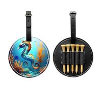 WZYCWB Seabed Coral Seahorse - Borsa portaoggetti per tee da golf, design portatile con fibbia da appendere, Nero , Taglia unica, Valigia
