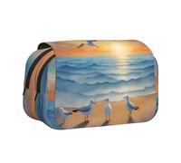 WZYCWB Seagulls by the sea Astuccio portatile ideale per organizzare penne in ufficio o riporre pennelli da trucco
