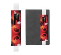 WZYCWB Segnalibri portapenne in pelle di ciliegio con pittura a olio, segnalibri regolabili per diario, perfetti come regalo di Natale o per il rientro a scuola