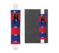 WZYCWB Segnalibro regolabile con bandiera haitiana, portapenne in pelle, perfetto per il rientro a scuola, regalo di Natale, segnalibro in pelle, portapenne