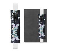 WZYCWB Segnalibro regolabile con farfalla bianca, portapenne in pelle, perfetto per il rientro a scuola, regalo di Natale, portapenne in pelle