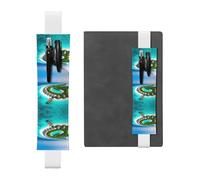 WZYCWB Segnalibro regolabile con paesaggio delle Maldive, portapenne in pelle, perfetto per il rientro a scuola, regalo di Natale, segnalibro in pelle, portapenne