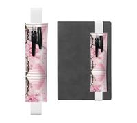 WZYCWB Segnalibro regolabile con scala in fiore di ciliegio rosa, portapenne in pelle, perfetto per il rientro a scuola, regalo di Natale, segnalibro in pelle, portapenne