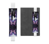 WZYCWB Segnalibro regolabile in pelle viola con farfalla e fiori, perfetto per il rientro a scuola, regalo di Natale, segnalibro portapenne in pelle