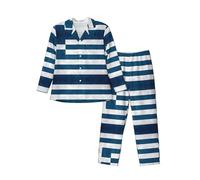 WZYCWB Set da casa da uomo con bandiera greca, pigiama a maniche lunghe stampato, pratiche tasche laterali, Nero, M