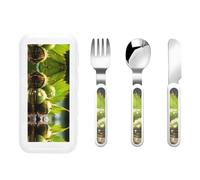 WZYCWB Set da tavola modello castagno acqua Set 3 pezzi asilo Stoviglie all'aperto Picnic stoviglie portatili