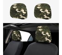 WZYCWB Set di 2 federe per poggiatesta auto, adatte per la maggior parte dei poggiatesta auto, berlina, camion, furgone, motivo mimetico militare