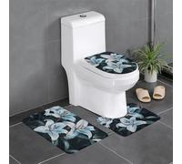 WZYCWB Set di 3 tappeti da bagno, bellissimo tappeto da bagno Lily Master, resistente e facile da pulire, accessori per la decorazione della casa