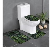 WZYCWB Set di 3 tappeti da bagno con foglie verdi e vegetazione lussureggiante, zerbino per camera da letto, tappetino da cucina, vasca da bagno e decorazione per la casa