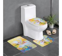 WZYCWB Set di 3 tappeti da bagno con motivo astratto Lily Master, tappetino protettivo resistente e facile da pulire, accessori per la decorazione della casa