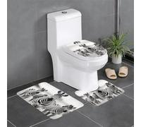WZYCWB Set di 3 tappeti da bagno con motivo mandria di zebre, zerbino per camera da letto, tappetino da cucina, vasca da bagno e decorazione per la casa