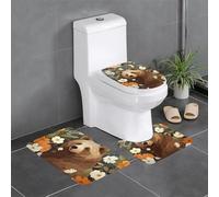 WZYCWB Set di 3 tappeti da bagno con orsetto profumato a fiori, zerbino per camera da letto, tappetino da cucina, vasca da bagno e decorazione per la casa