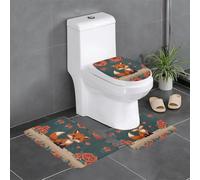 WZYCWB Set di 3 tappeti da bagno con simpatica piccola volpe, zerbino per camera da letto, tappetino da cucina, vasca da bagno e decorazione per la casa