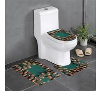 WZYCWB Set di 3 tappetini da bagno con motivo a pigna, facili da pulire, adatti per bagno, toletta, WC