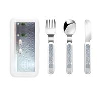 WZYCWB Set di stoviglie modello spaziale silenzioso Set da tavola 3 pezzi asilo Stoviglie da picnic all'aperto Stoviglie portatili